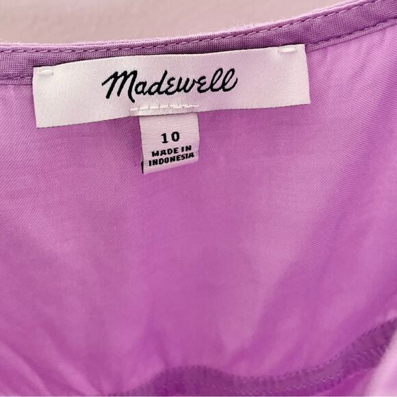 Madewell Satin Square Neck Midi Dress Lilac 10 - Picture 3 of 10